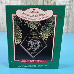 Hallmark Keepsake Ornament Four Colly Birds Acrylic Ornament Dated 1987 QX370-9